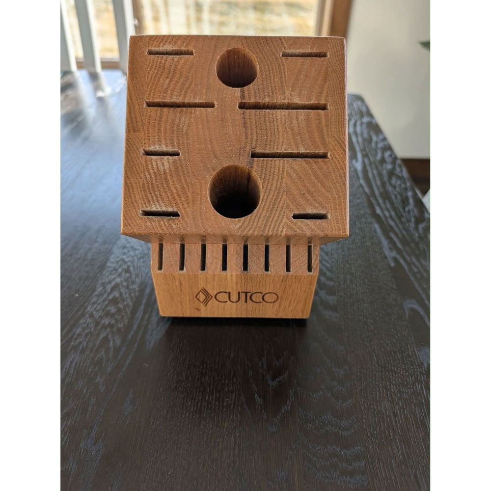 Cutco Homemaker 18 Slot Gourmet Oak Wood ‎ Knife Block